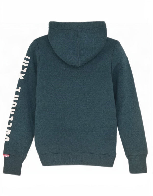 Superdry feminino gráfico moletom com capuz UK 10 pequeno algodão verde