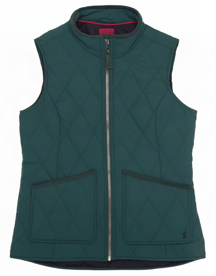 Jaqueta acolchoada feminina Joules UK 12 poliéster verde médio