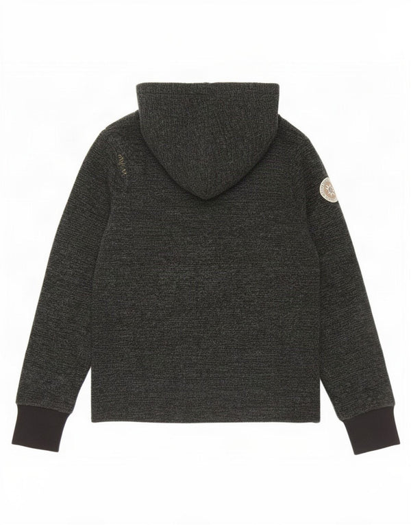 Suéter feminino vintage com capuz UE 36 acrílico manchado cinza pequeno
