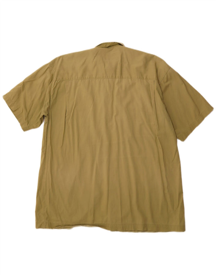 Camisa masculina de manga curta CAMEL ACTIVE pequena algodão cáqui