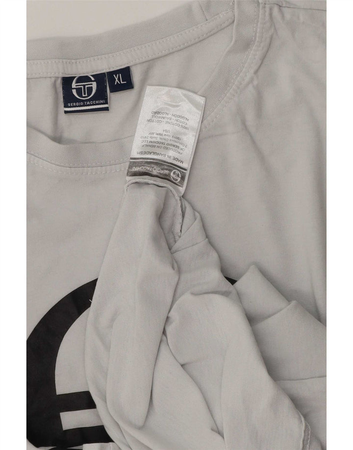Camiseta gráfica masculina Sergio Tacchini Top XL algodão cinza