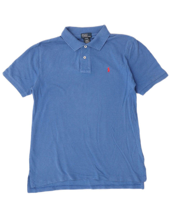 Camisa polo masculina Polo Ralph Lauren 14-15 anos grande algodão azul