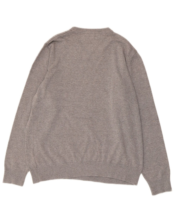 Suéter feminino Tommy Hilfiger com decote em V UK 14 cinza médio