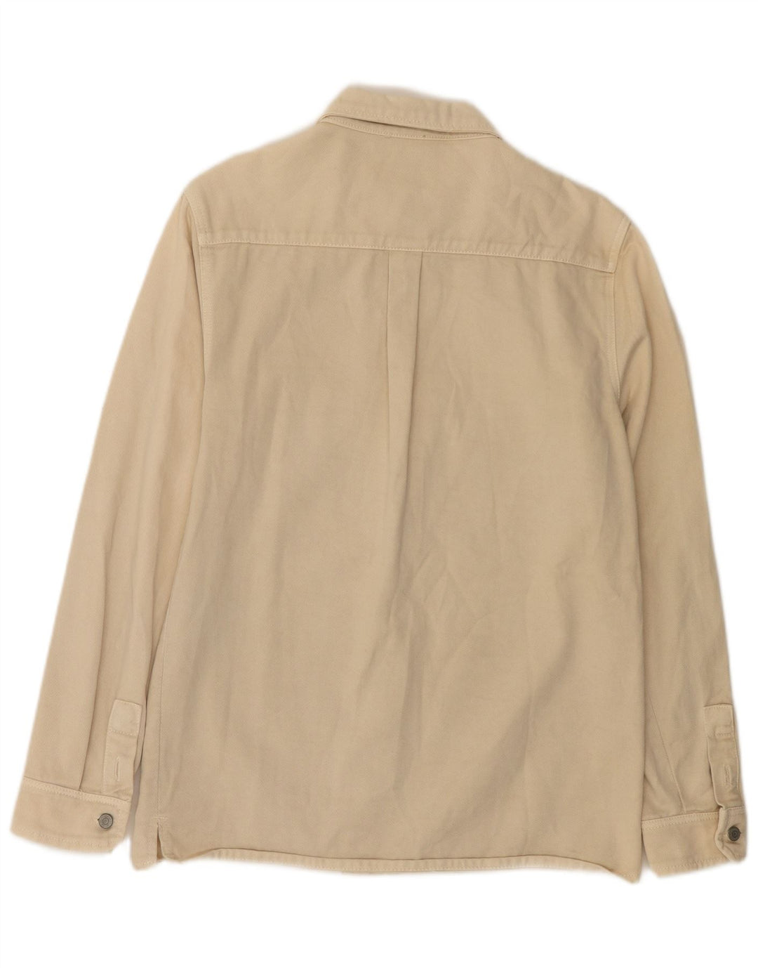 Camisa jeans masculina ZARA com ajuste relaxado de algodão bege médio