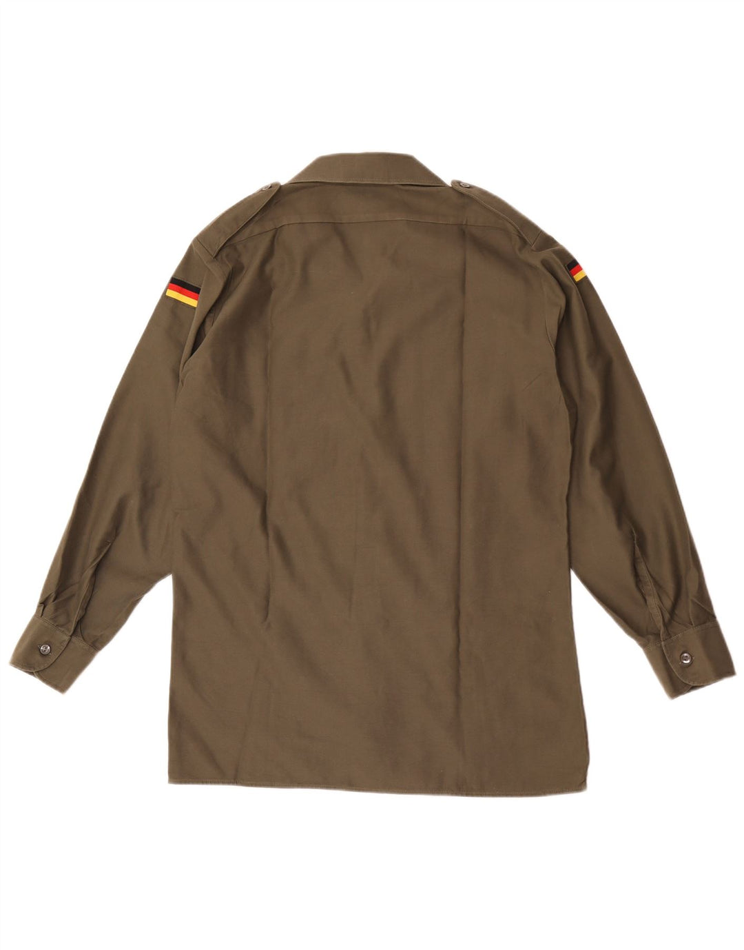 Camisa militar masculina vintage tamanho 39/40 poliéster cáqui médio