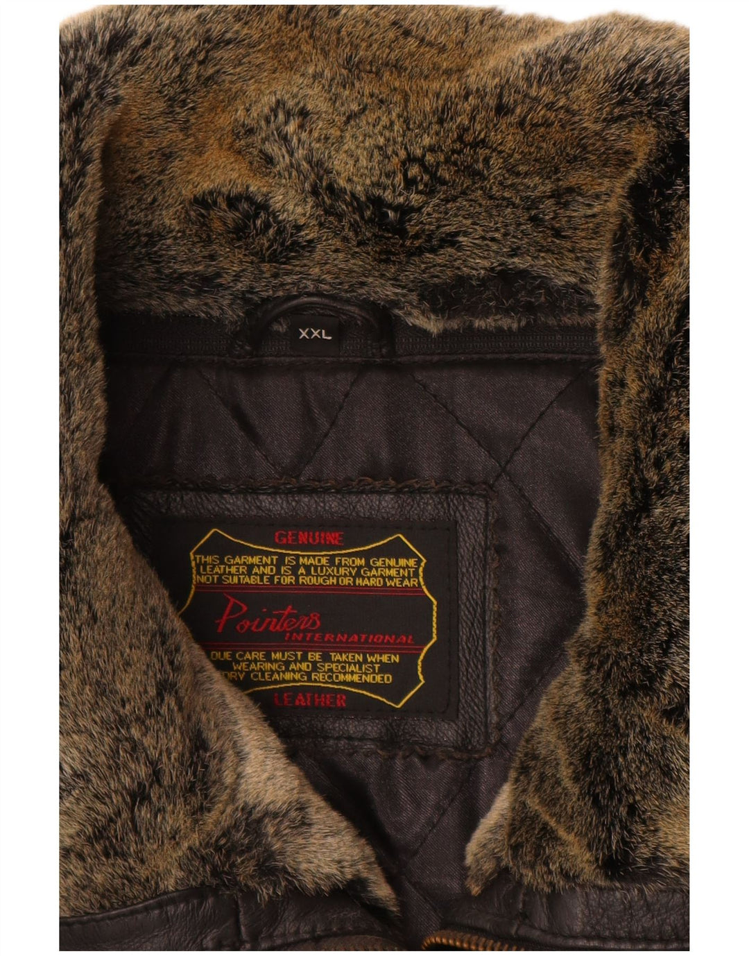 Jaqueta de couro masculina Pointers UK 44 2XL couro preto