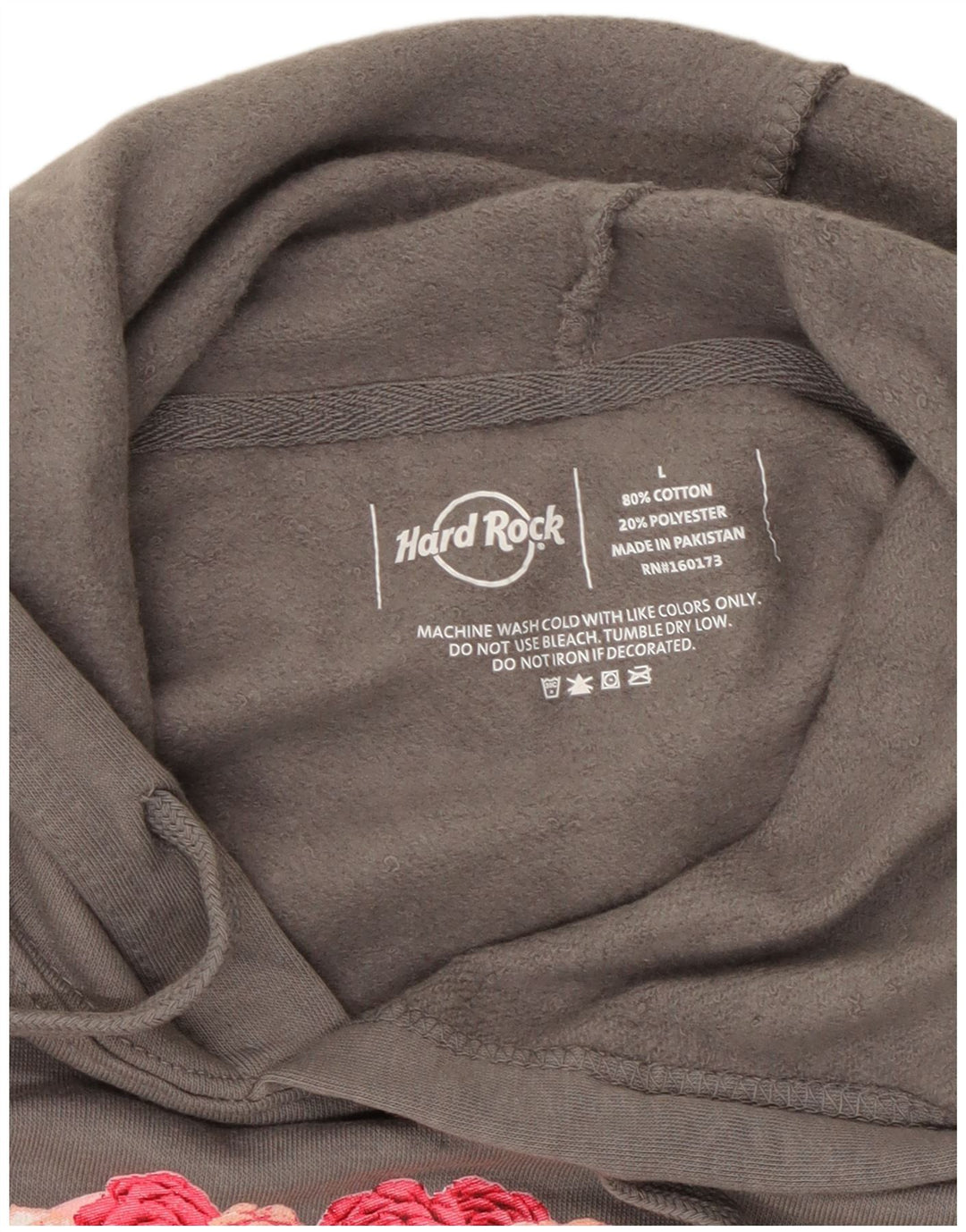 Suéter feminino com capuz HARD ROCK CAFE Milan Oversized Reino Unido 16 grande cinza