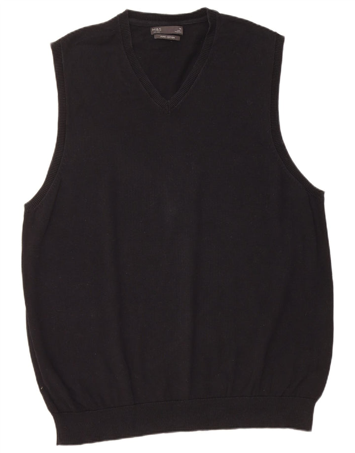 Regata masculina Marks & Spencer com colete XL de algodão preto
