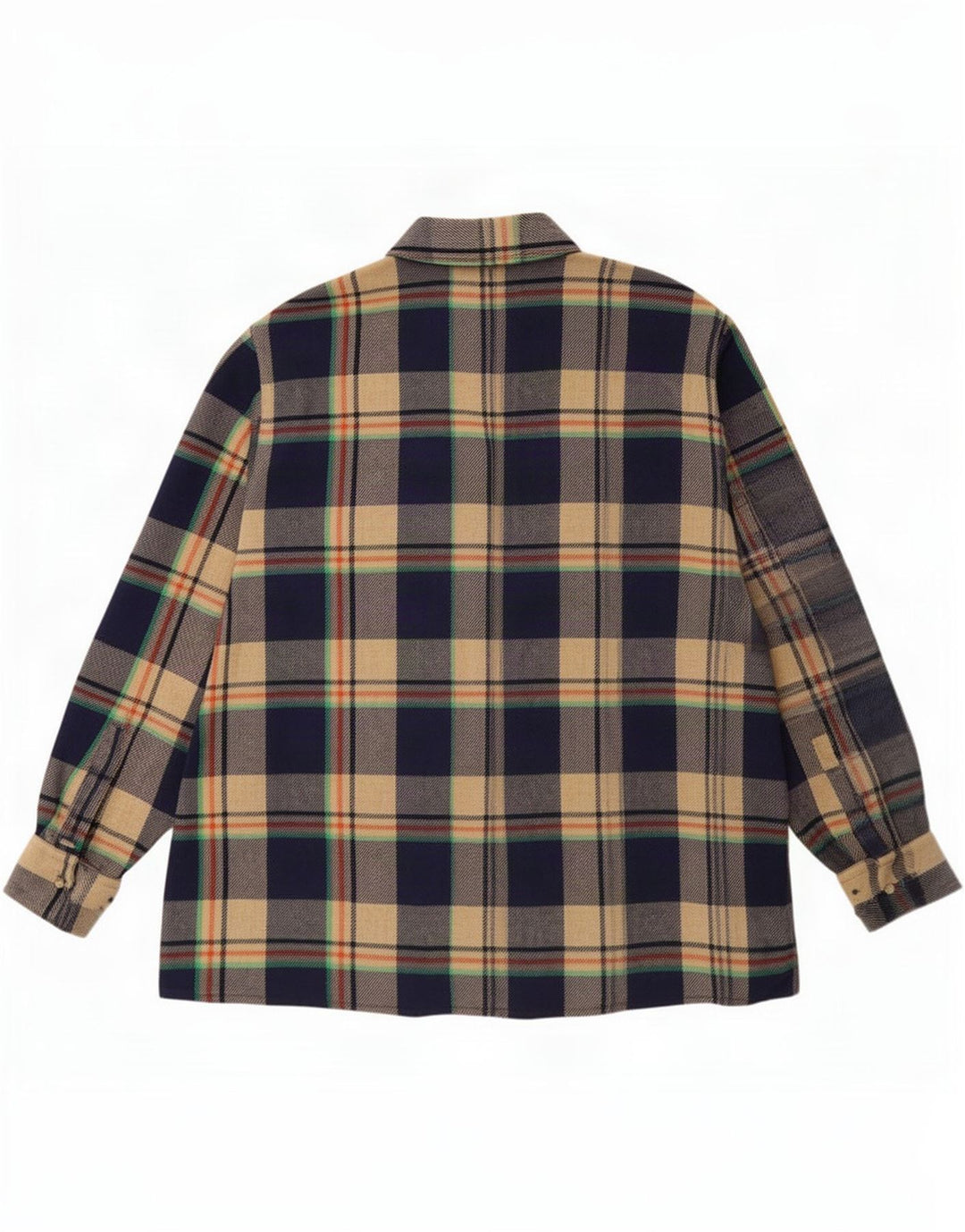 Camisa masculina de flanela vintage tamanho 47 2XL xadrez multicolorida