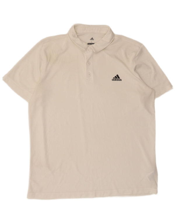Camisa polo masculina Adidas Climalite grande poliéster branco