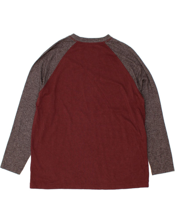 EDDIE BAUER Top masculino de manga comprida 2XL marrom colorido em algodão