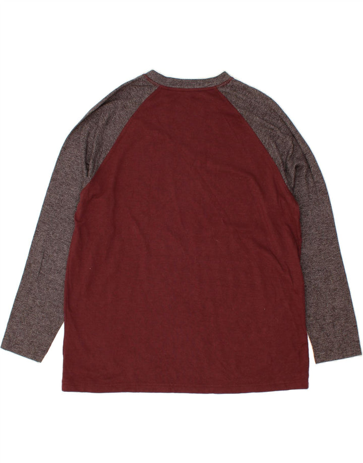 EDDIE BAUER Top masculino de manga comprida 2XL marrom colorido em algodão