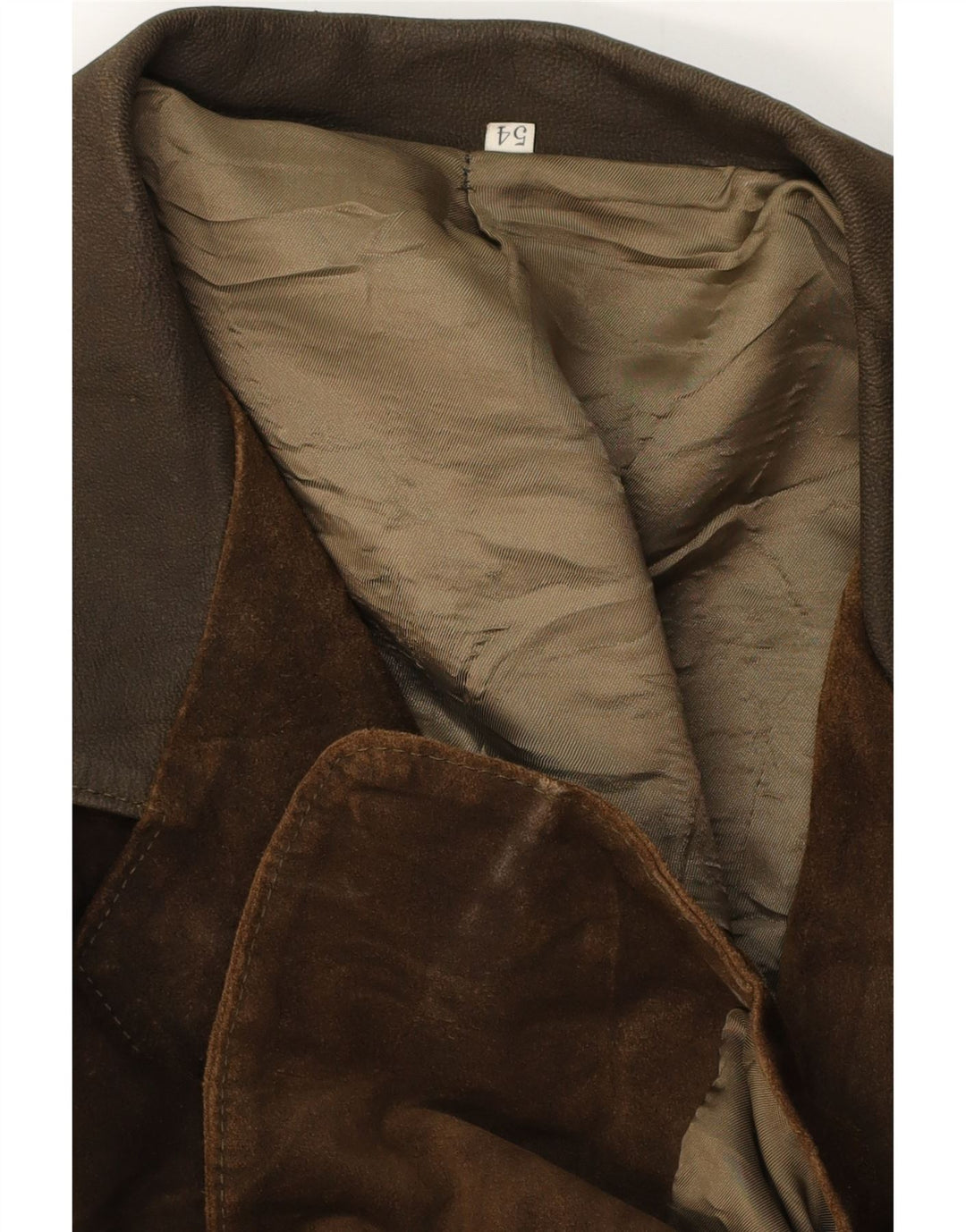 Jaqueta blazer masculina vintage de camurça com 2 botões IT 54 2XL marrom