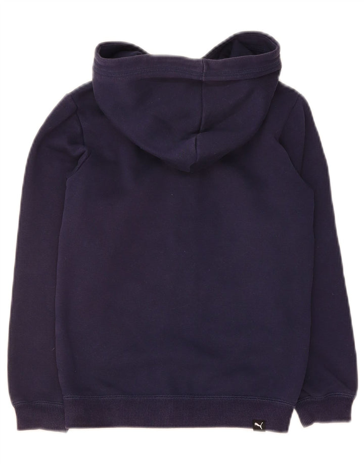 Suéter PUMA Boys Graphic Zip com capuz 7-8 anos azul marinho algodão