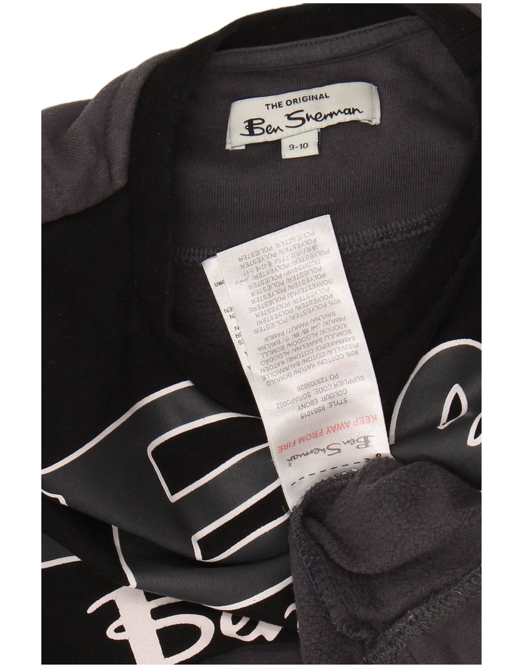 Suéter gráfico BEN SHERMAN para meninos 9-10 anos cinza bloco colorido