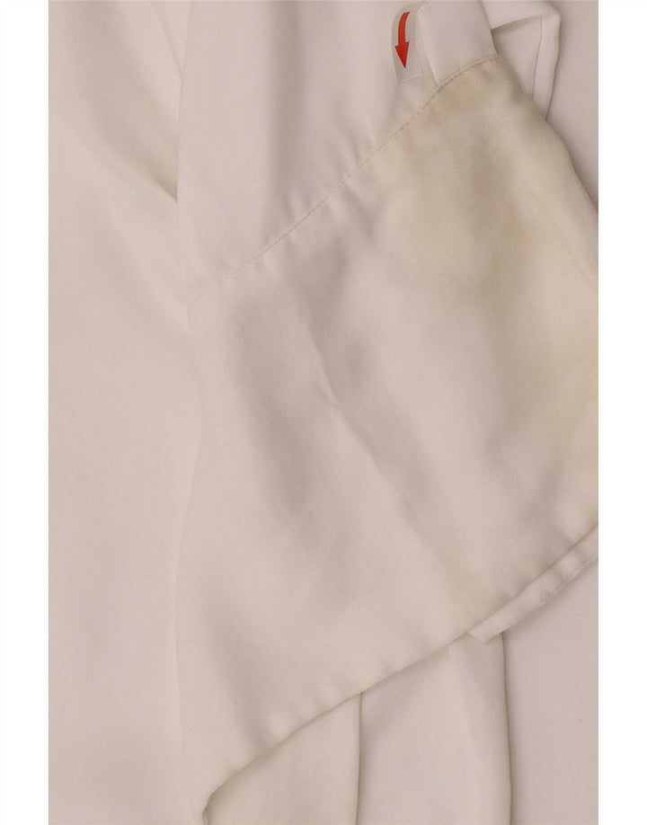 Blusa feminina Zara UK 10 pequena viscose branca