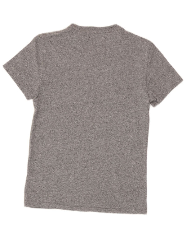 Superdry camiseta masculina gráfica top pequeno algodão manchado cinza