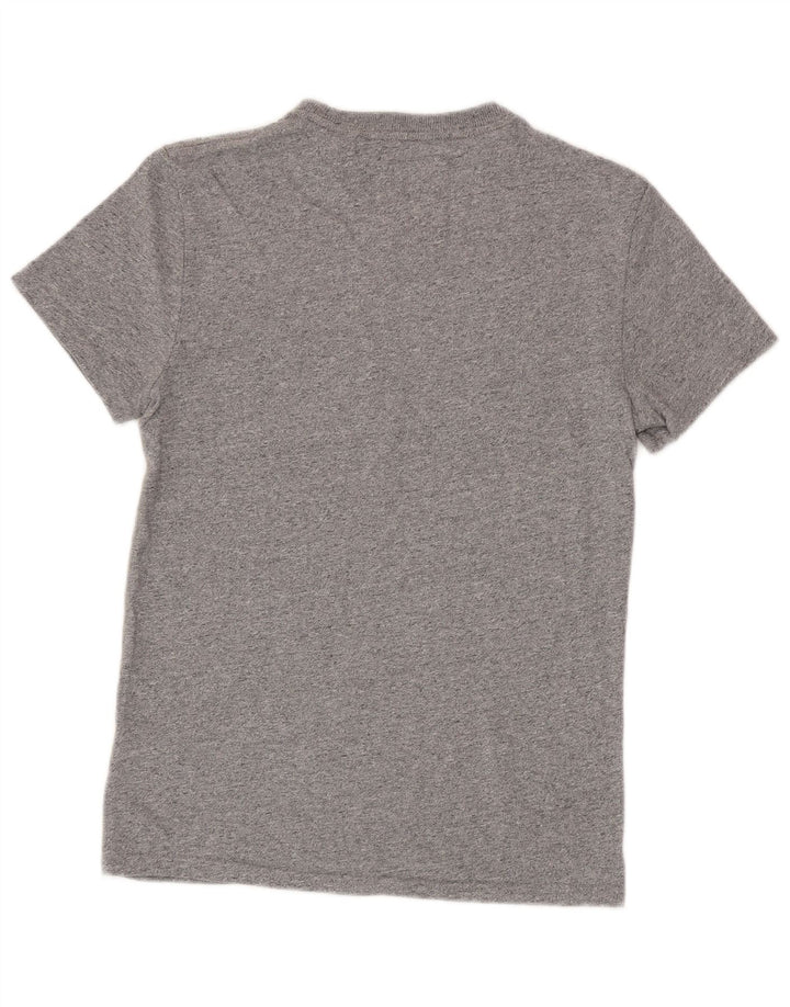 Superdry camiseta masculina gráfica top pequeno algodão manchado cinza
