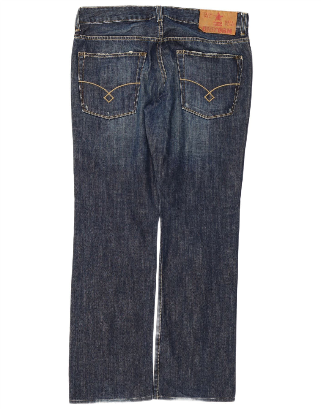 Uniforme masculino jeans reto W34 L32 algodão azul