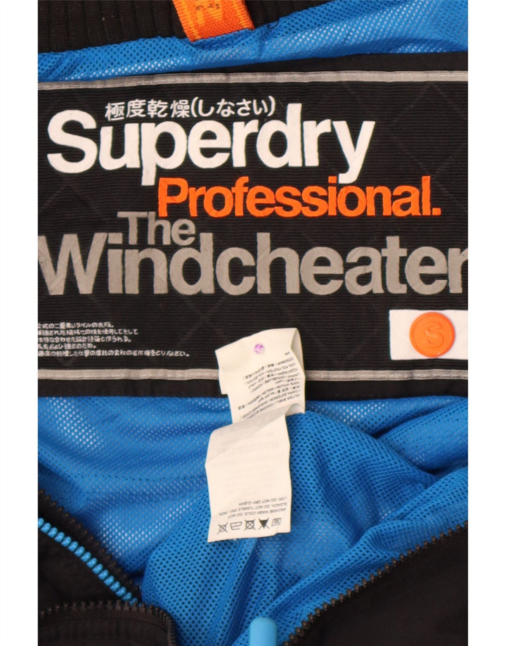 Jaqueta corta-vento masculina Superdry The Windcheater UK 36 pequena preta nylon