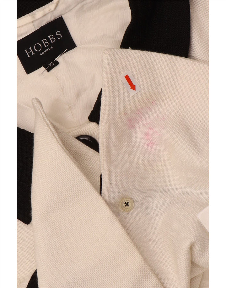 Jaqueta blazer feminina Hobbs Crop 2 botões Reino Unido 10 pequeno bloco colorido branco