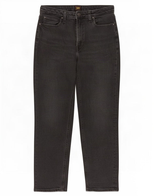Lee Womens Carol Straight Jeans W32 L26 Algodão Cinza