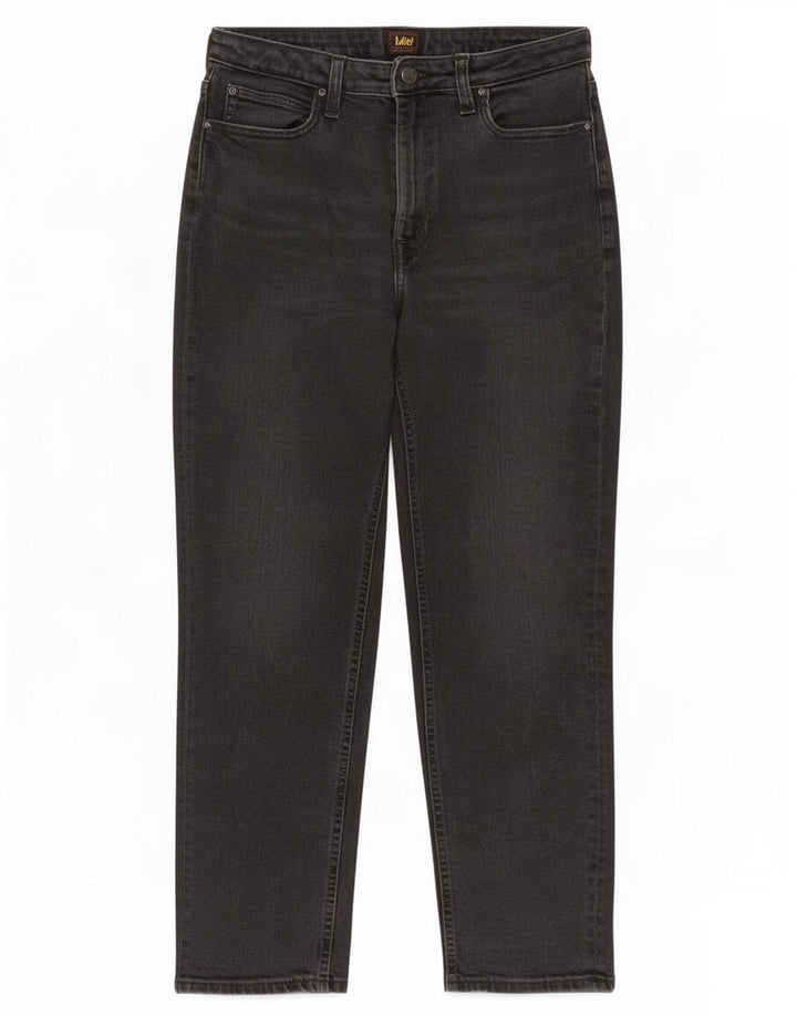 Lee Womens Carol Straight Jeans W32 L26 Algodão Cinza
