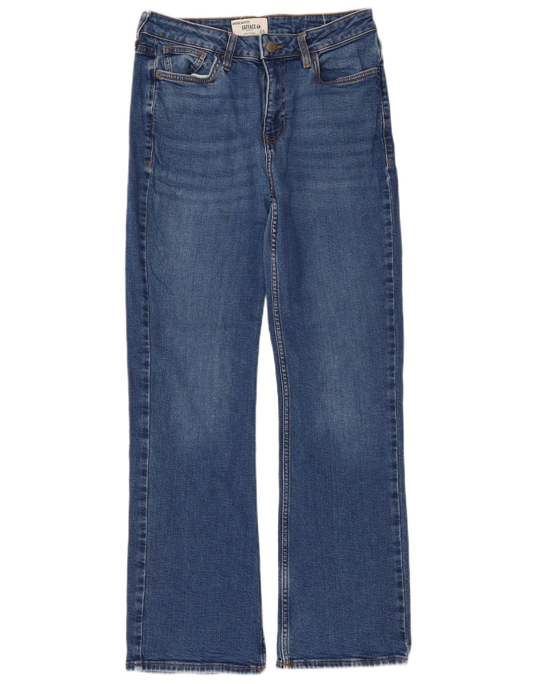 Calça jeans feminina Fat Face Bootcut UK 12 médio W30 L29 algodão azul
