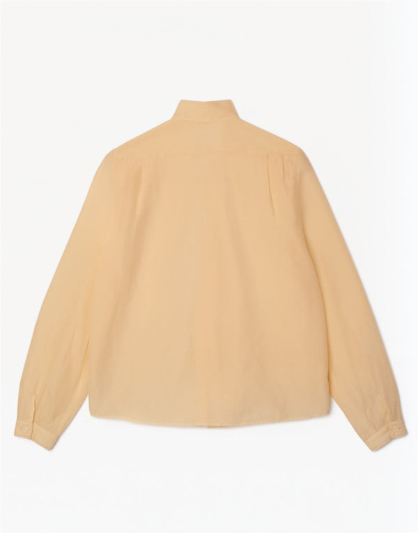 Blusa feminina vintage com gravata frontal UK 18 XL bege