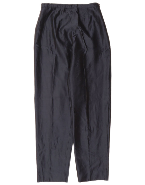 Marella Womens High Waist Casual Trousers UK 14 Medium W26 L30 Navy Blue