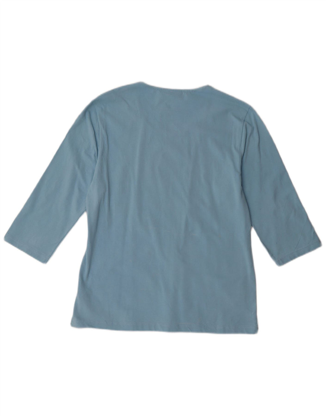 Top feminino Asics manga 3/4 UK 18 XL azul algodão