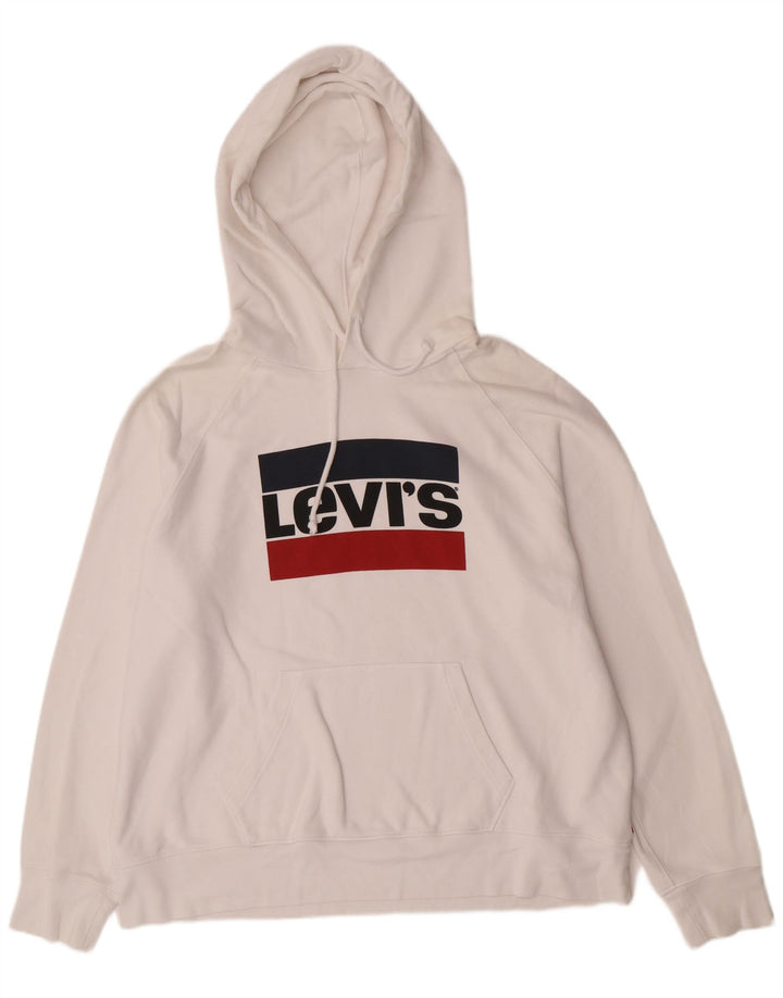 LEVI'S moletom com capuz gráfico masculino XL algodão branco