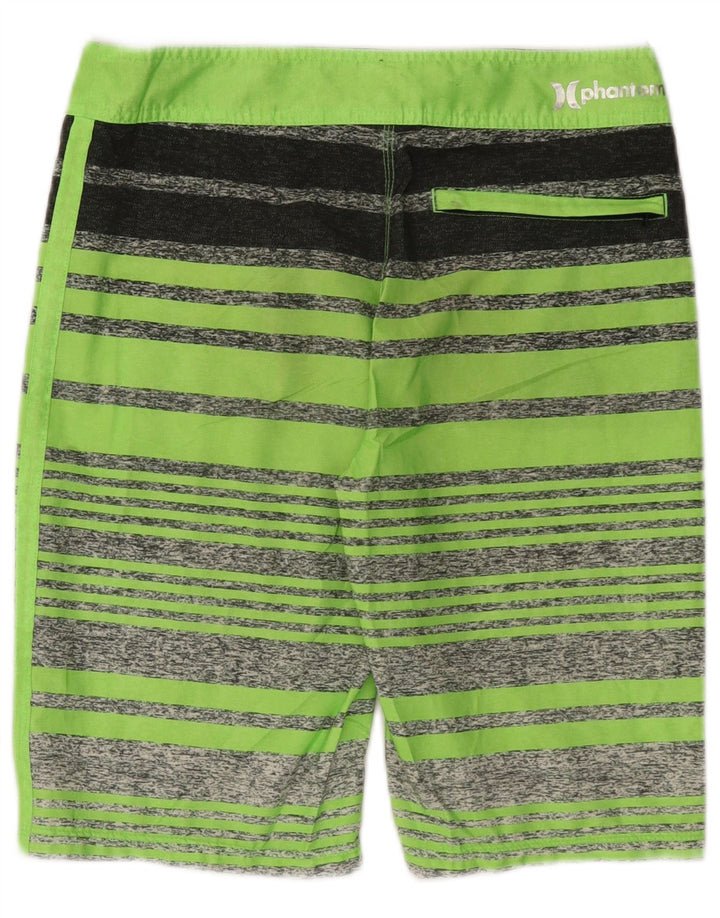 Shorts de natação masculino Hurley gráfico pequeno poliéster listrado verde