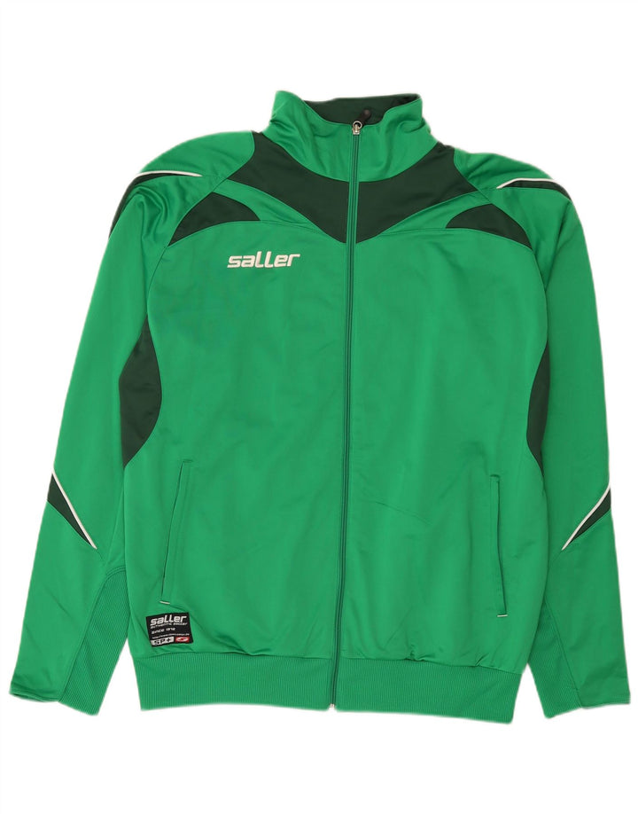 Saller Mens Graphic Tracksuit Top Jacket XL Verde Colourblock Poliéster