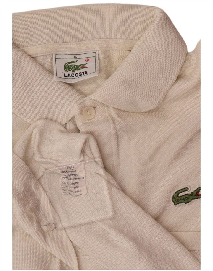 Polo Lacoste Menino 13-14 Anos Branco Algodão