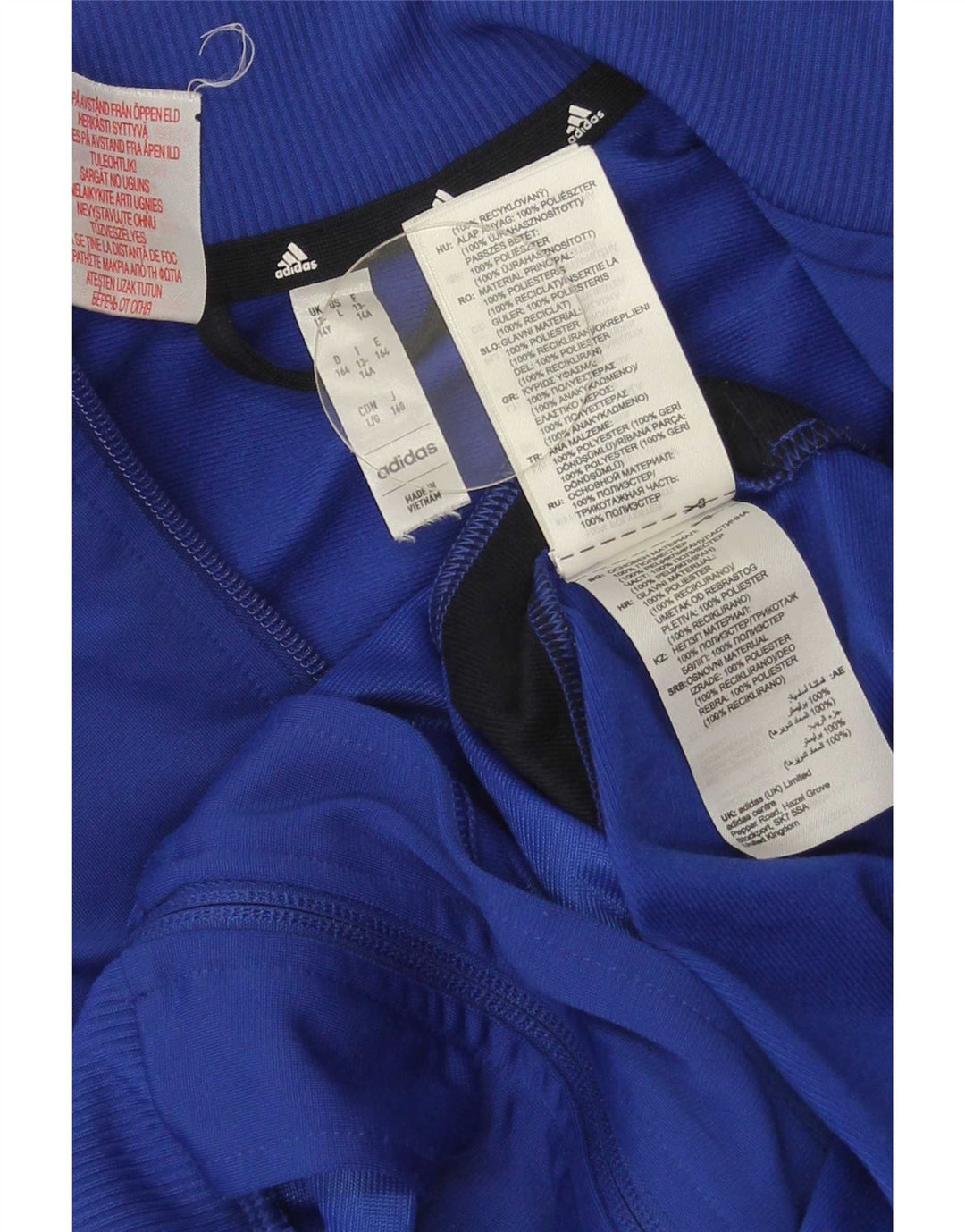 Jaqueta Adidas Meninos Treino Top 13-14 Anos Azul Colorblock Poliéster