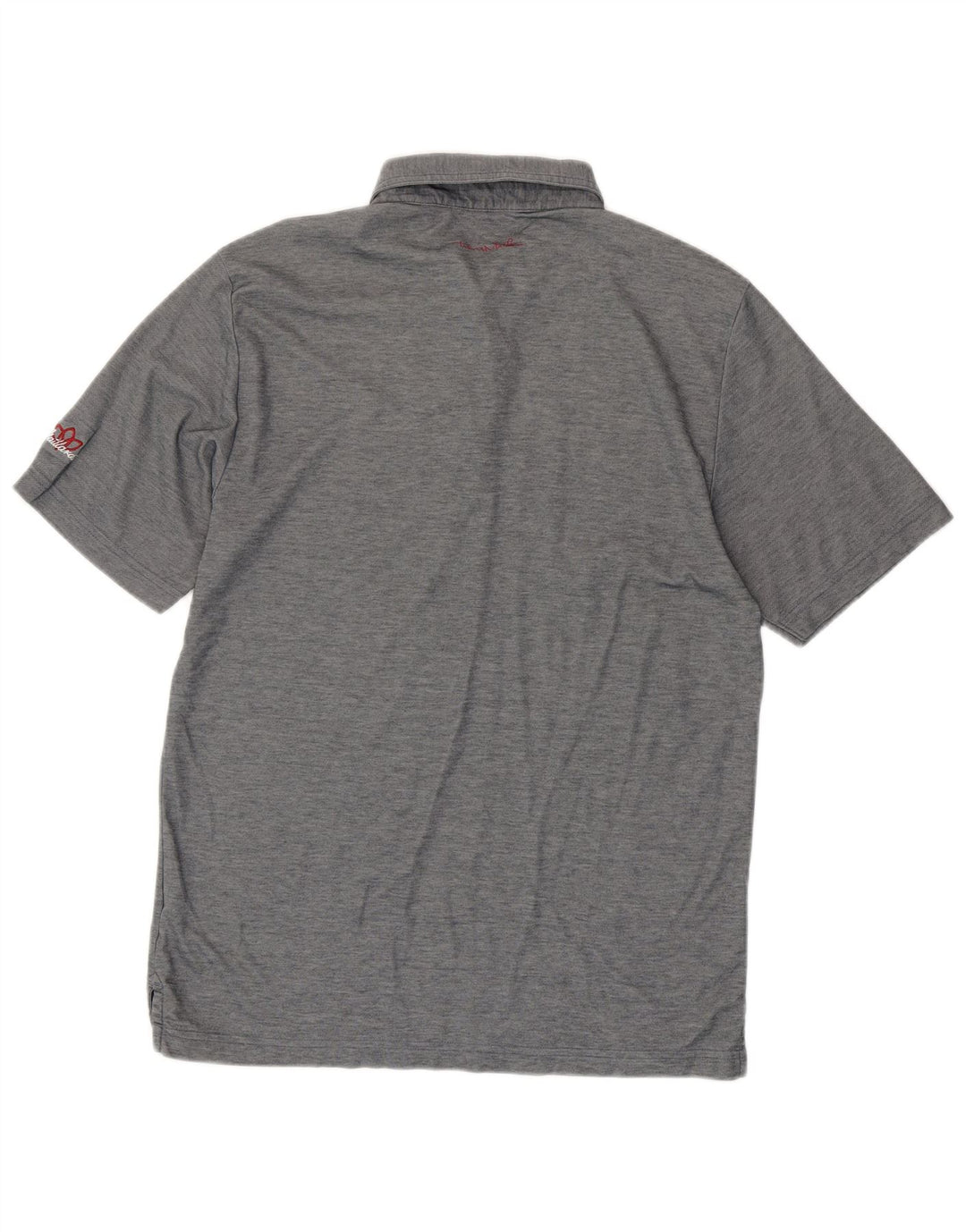 Camisa polo masculina Travis Mathew algodão listrado cinza médio