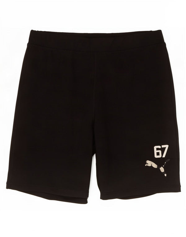 Shorts esportivos femininos Puma Dri Fit UK 14 grande poliéster preto