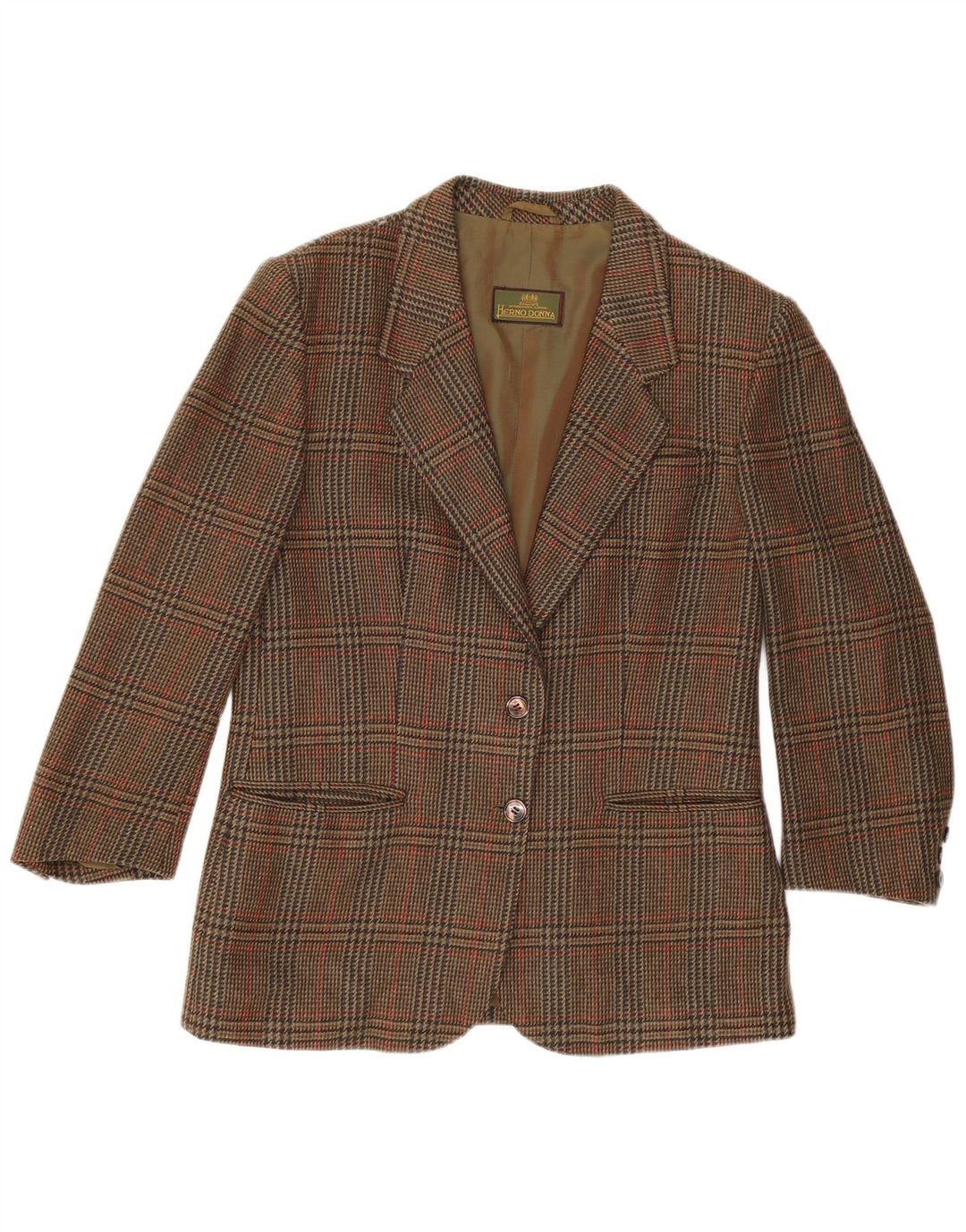 Jaqueta blazer feminina Herno Donna IT 44 lã houndstooth marrom médio