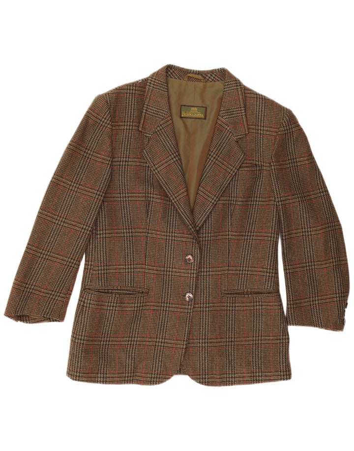 Jaqueta blazer feminina Herno Donna IT 44 lã houndstooth marrom médio