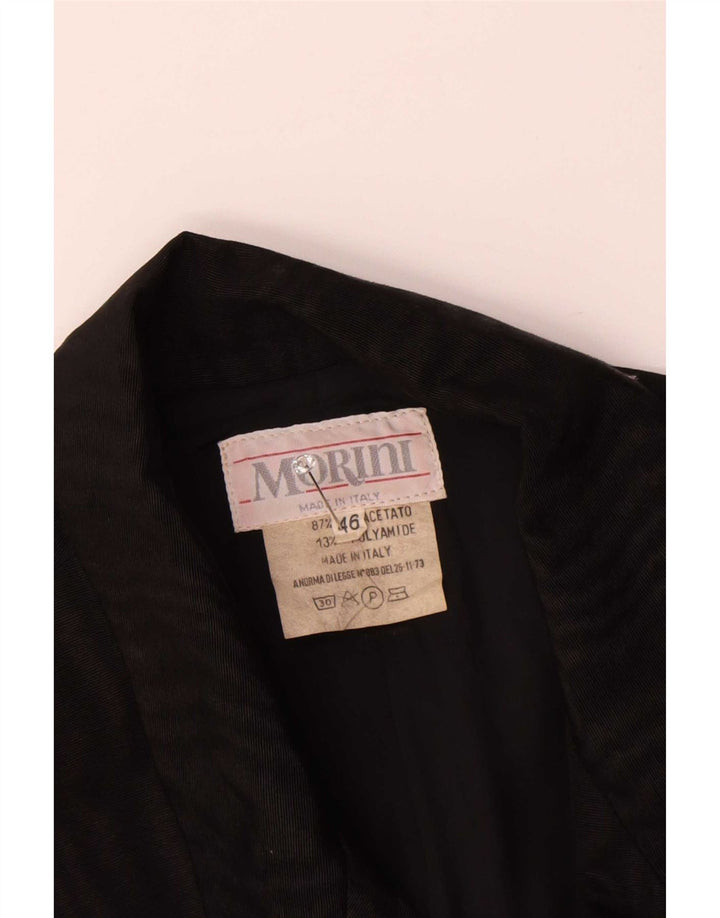 Sergio Morini Jaqueta blazer feminina de 1 botão IT 46 grande acetato preto