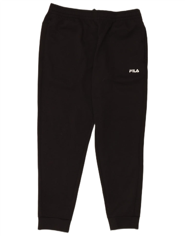 Calça de treino masculina FILA Joggers grande poliéster preto
