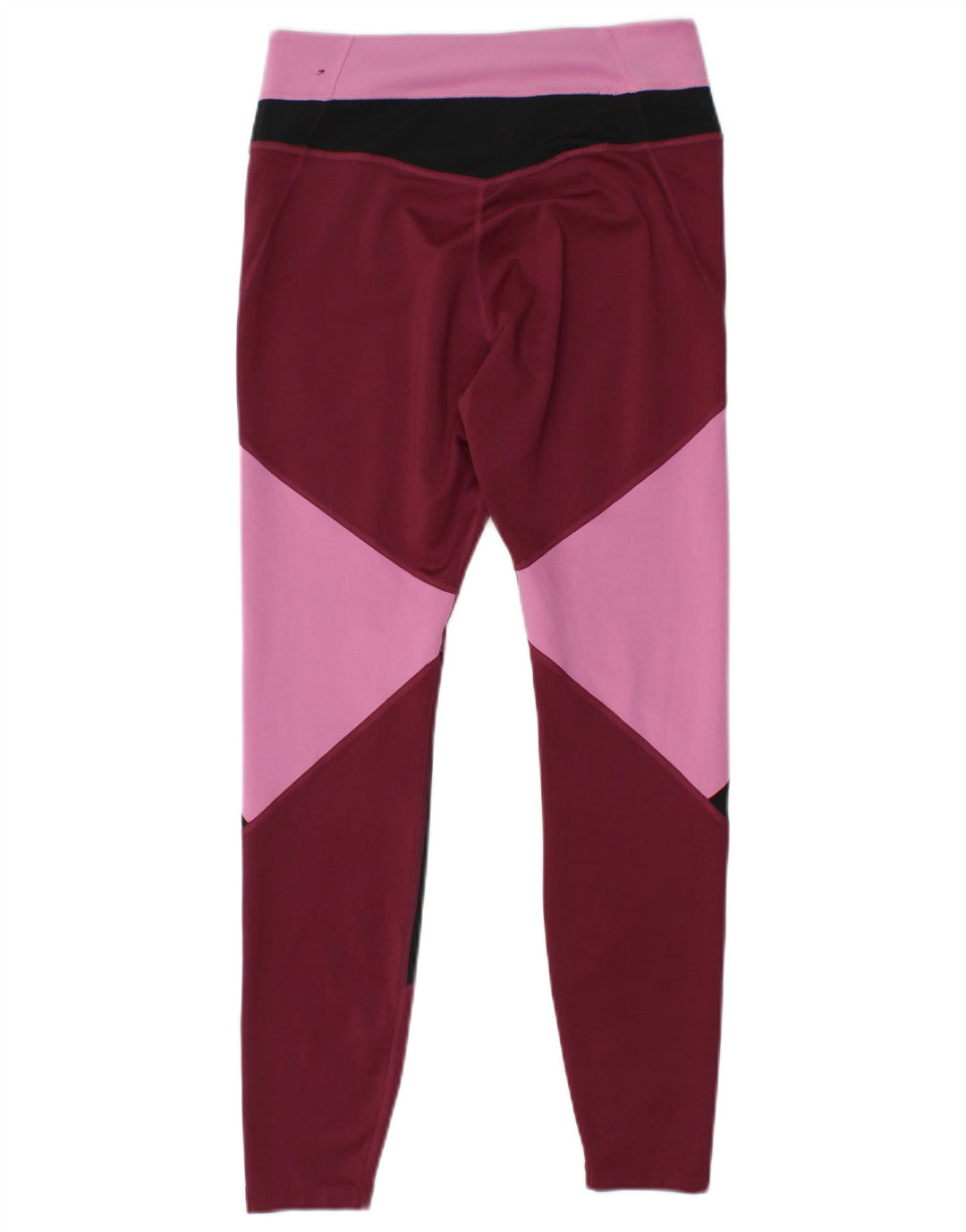 Leggings Nike Dri Fit Femininas UK 14 Médio Borgonha Colourblock Poliéster