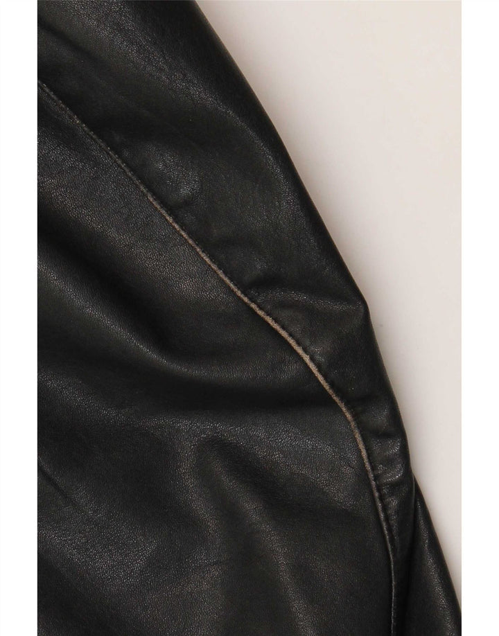 Jaqueta de couro masculina vintage UK 38 couro preto médio