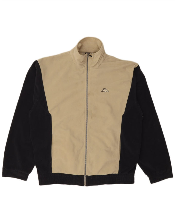 KAPPA Mens Treino Top Jaqueta Grande Off White Colourblock