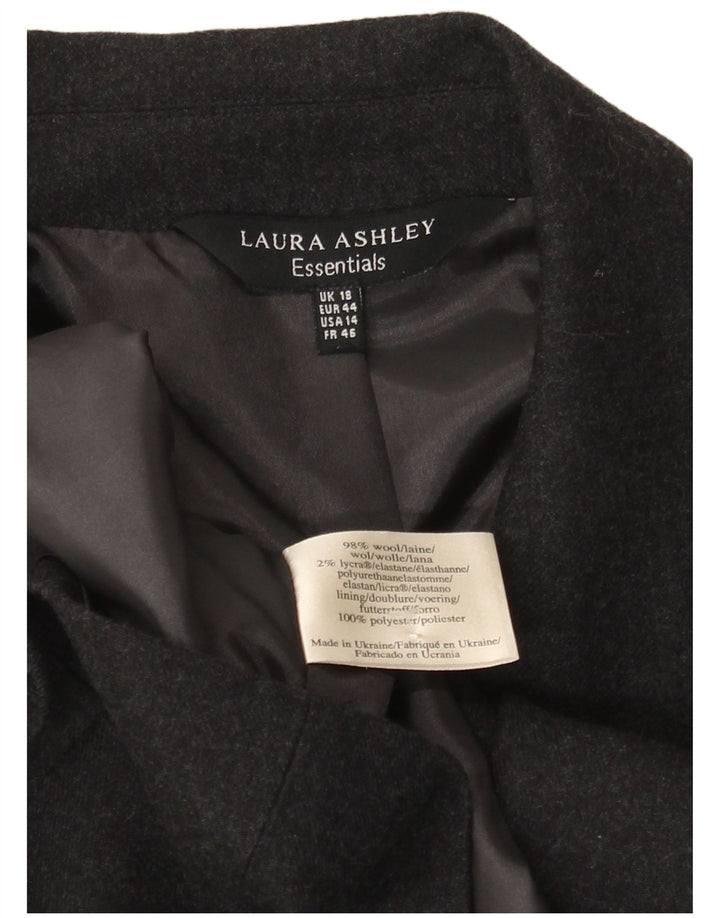Jaqueta blazer feminina Laura Ashley com 1 botão Reino Unido 18 XL lã cinza