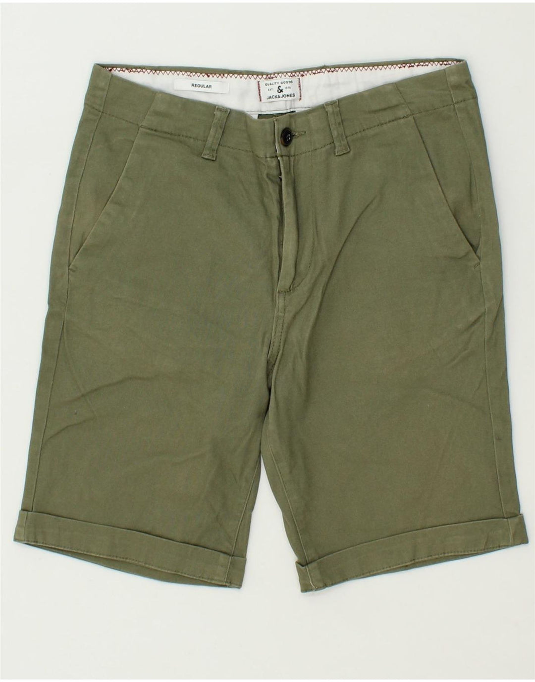 JACK & JONES Mens Chino Shorts XS W27  Green Cotton Vintage Jack & Jones and Second-Hand Jack & Jones from Messina Hembry 