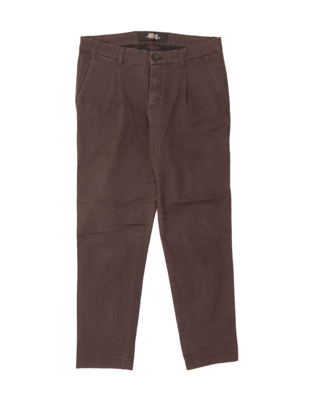REPLAY Mens Slim Chino Trousers W29 L27 Brown Cotton Vintage Replay and Second-Hand Replay from Messina Hembry 