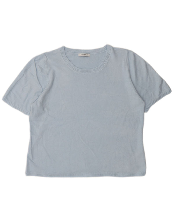 Blusa feminina Marks & Spencer UK 16 grande acrílico azul