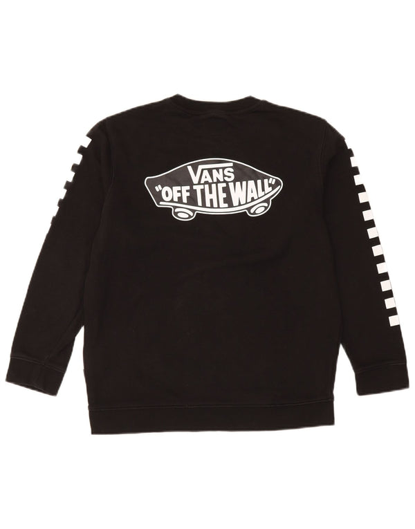 Vans feminino gráfico moletom jumper UK 16 grande algodão geométrico preto